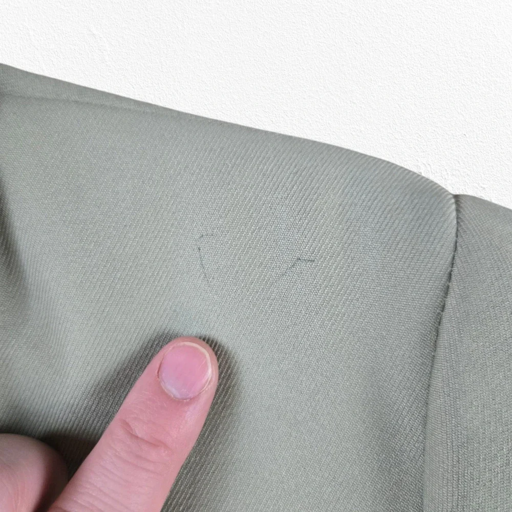 Vintage 60s Olive Green Gray Car Coat Single Breasted Mid Century Coat Size 44R